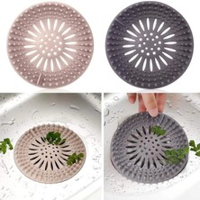 Mikasso 2 Adet Yuvarlak Silikon Süzgeç 12 cm Lavabo ve Küvet Süzgeci, Lavabo Tıkacı Gri Renk M-140 Plastik