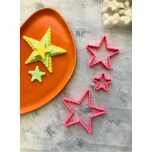 Mikasso 3'lü Tırtıklı Yıldız Hamur Şekillendirici , Kurabiye Kalıbı, Seramik, Polimer Kil - Karışık Renk Pla