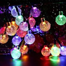 Ett 5m 28 LED Kristal Top Rgb Işık Şeffaf Kablo Fişli Eklemeli