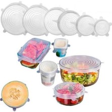 Mikasso Tazeliği Koruyan Saklama Kabı Kapağı 6'lı Silikon Streç Kapak Beyaz