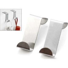 Mikasso Banyo Kapı Arkası Bornoz Havlu Askısı Aparatı Metal 2ADET Beyaz