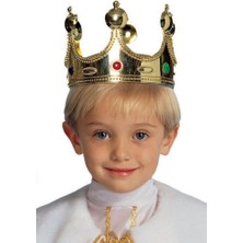 Ett Plastik Kral Tacı Altın Renk Çocuk Boy