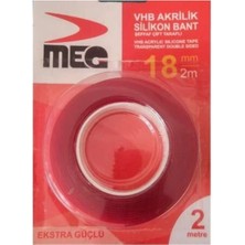Mikasso Silikonlu Çift Taraflı Bant 18MM 2 Metre Şeffaf-Çivisiz Montaj Bantı
