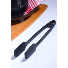 Mikasso Servis ve Izgara Maşası Yanmaz Yapışmaz Plastik Maşa Kaymaz Barbekü Maşası Plastik Siyah