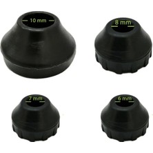 Mikasso Tel Sandalye Masa Sehpa Ayak Pabucu 6 mm (20 Adet) Siyah