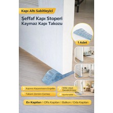 Mikasso Kapı Altı Sabitleyici Şeffaf Kapı Stoperi Kaymaz Kapı Takozu Rüzgar Önleyici