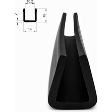 MAKPLASTİK FİTİL PROFİL A 437 10 mm Profil Için U Fitil 10 Metre Siyah