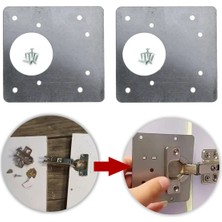 Mikasso 2 Adet Menteşe Tamir Sacı Pratik Paslanmaz Dolap Tamir Onarım Kiti Kapak Menteşe Tamir Onarım Seti M