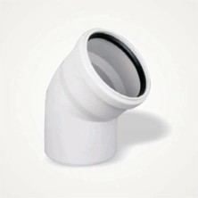 Mikasso 50X45 Pvc Dirsek 50'lik 45 Derece Pimaş Atık Su Borusu Dönüş Parçası