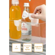 Mikasso 4 Adet Buzdolabı Raf Ayracı Ürün Düzenleyici Dağınıklık Önleyici Klips Mandal Plastik