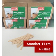 Taşkıran Ahşap Çay Kahve Karıştırma Çubugu 4 x 400 Adet Kraft Kutu