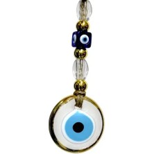 Ett Yaldızlı Şeffaf Nazar Boncuklu Cam Duvar Süsü