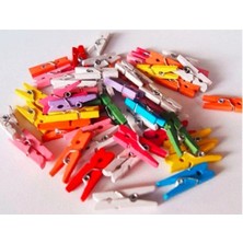 Mikasso Renkli Ahşap Küçük Mandal 25'li Mini Ahşap Mandal - Fotoğraf Mandalı 25 Tr Turuncu