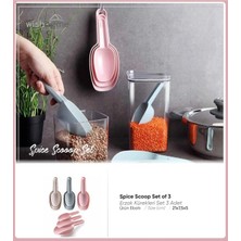 Mikasso Wh-54 Renkli Erzak Kürek Setleri 3'lü Plastik Mavi