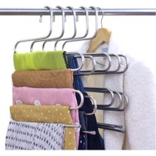 Mikasso Dolap Içi Pantolon Etek Askısı 5 Katlı Plastik Gri