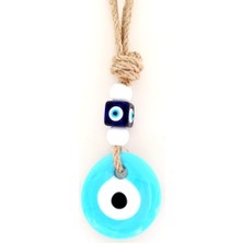 Ett Bebek Mavisi Renginde Mini Nazar Boncuklu Duvar Süsü