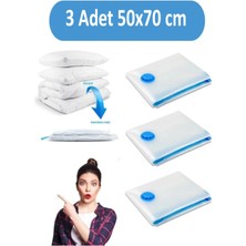 Mikasso Vakumlu Hurç Yorgan Hurcu Valiz Düzenleyici Gardırop Düzenleyici Vakumlu Poşet 3'lü Set Plastik Beya