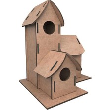NessiWorld 5269 Boyanabilir 3'lü Kuş Evi - Bird House