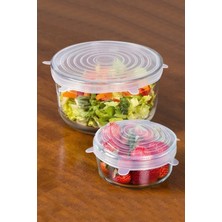 Mikasso 6'lı Silikon Streç Kapak Tencere Bonesi Silikon Beyaz