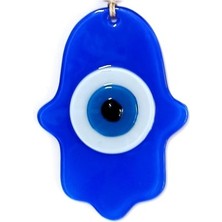 Ett Nazar Boncuklu Mavi Renk Fatma Ana Bereket Eli Cam Duvar Süsü