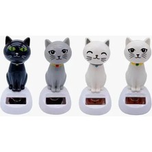 Ett Güneş Enerjili Solar Sallanan Kedi Figürü