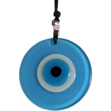 Ett Nazar Boncuklu Deri Ipli Bebe Mavisi Renginde Cam Duvar Süsü