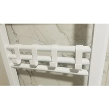 Mikasso Havlupan Askı Bornoz, Havlu, Kıyafet Askısı-Havlupan Duşa Kabin Askı Aparatı 4 Adet Beyaz