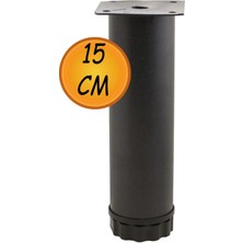 Mikasso Hobit Ayarlanabilir Metal 15 cm Siyah Mobilya Kanepe Koltuk Baza Yükseltici Destek Ayağı Ayakları. S