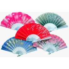 Ett Plastik Kumaş Yelpaze 12 Adet Karışık Renk