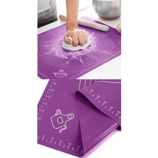 Mikasso Mor Silikon Hamur Açma Matı Silpat 45*65CM Büyük Boy Silikon