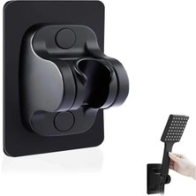 Mikasso Siyah Yapışkanlı Duş Başlığı Tutucu Ayarlanabilir Duvar Sabitleme Ahize Sabitleyici Askı Mafsalı