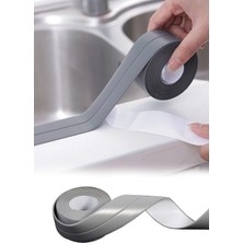 Mikasso Sızdırmazlık Bandı 3 Metre Gri Çok Amaçlı Banyo Mutfak Klozet Küvet Kenar Bandı Güçlü Yapışkan Gri