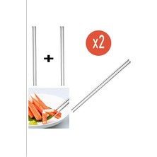 Mikasso Metal Çin Çubukları Paslanmaz Çelik Metalik