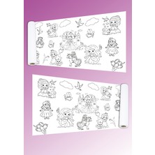 Prenses Temalı Dev Boyama Kağıdı 100 cm Eğitici Oyuncak Aktivite Masası