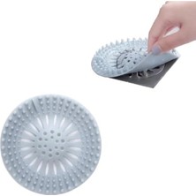 Mikasso 2 Adet Yuvarlak Silikon Süzgeç 12 cm Lavabo ve Küvet Süzgeci, Lavabo Tıkacı Beyaz Renk M-140 Plastik