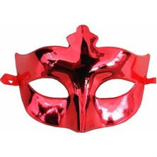 Ett Kırmızı Renk Kostüm Partisi Ekstra Parlak Balo Maskesi 15X10 cm
