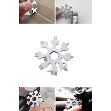 Mikasso Çelik Kar Tanesi Alyan Tornavida Çok Amaçlı Taşınablir Anahtarlık Konserve Şişe Açacağı