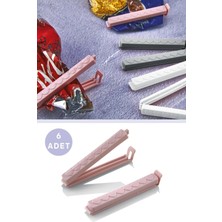 Mikasso 6'lı Poşet Kapatıcı Klips Ambalaj ve Torba Kapatma Aparatı Pratik Poşet Klipsi Mandalı Plastik 50 x