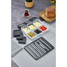 Mikasso Krem 7'li Set Buzdolabı Düzenleyici ve Kahvaltı Seti Plastik 25 x 25 Tr