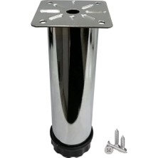 Mikasso 15 cm Ayarlanabilir Mobilya Kanepe Baza Koltuk Metal Destek Yükseltici Ayağı Krom Ayakları Metalik