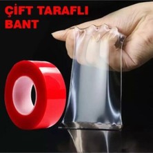 Mikasso Çift Taraflı Bant Şeffaf Silikon Bant Güçlü Yapıştırıcı Montaj Bandı 25MM x 5 Metre