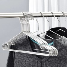 Mikasso Metal Elbise Askısı 12 Adet Kıyafet Askısı Pantolon Askısı Tel Askı Metal Gümüş Tr