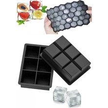 Mikasso Silikon Petek Buzluk ve 6 Bölmeli Büyük Buz Kalıbı Kolay Çıkabilen Buz Küpleri Silikon