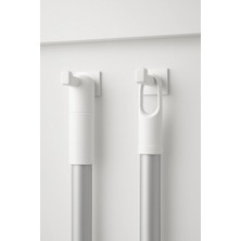 Mikasso 2'li Süpürge ve Mop Tutucu – Pratik Askı Aparatı Plastik Beyaz Tr