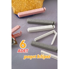 Mikasso 6’lı Poşet Klipsi Seti | Mutfak Için Dayanıklı ve Yıkanabilir Paket Kapatma Mandalı Plastik 8 x 26 B