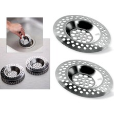 Mikasso Paslanmaz Çelik Lavabo Süzgeci 2'li Paslanmaz Çelik