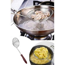 Mikasso Paslanmaz Çelik Kızartma Kaşık Tel Kevgir Patates Kızartma ve Haşlama Için Süzgeç Metal