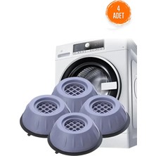 Mikasso Beyaz Eşya Altlığı 4'lü Mobilya Ayağı Çamaşır Bulaşık Makinesi Yükseltici Sarsıntı Ses Önleyici Gri