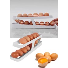 Mikasso Iki Katlı Pratik Özel Üretim Kullanışlı Beyaz Plastik Yeni Nesil Yumurta Standı /buzdolabı Rafı Pla
