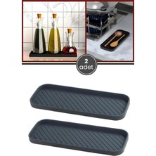 Mikasso 2 Adet Silikon Tezgah Üstü Altlık, Yağdanlık Sirkelik Sabunluk Altlığı + Kepçe Kaşık Matı 2’li Set S